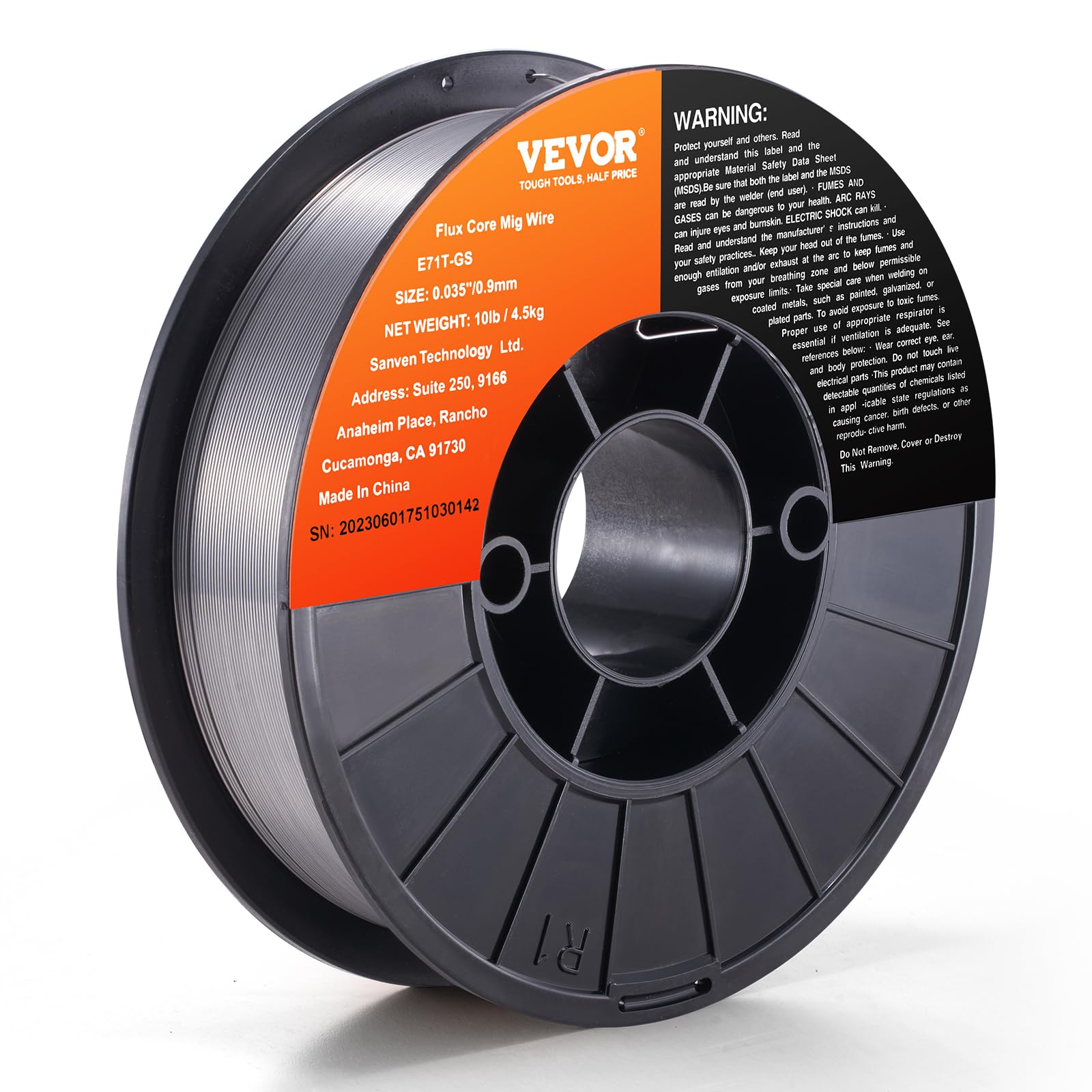 VEVOR Flux Core Welding Wire, E71T-GS 0.035-inch 10LBS, Gasless
